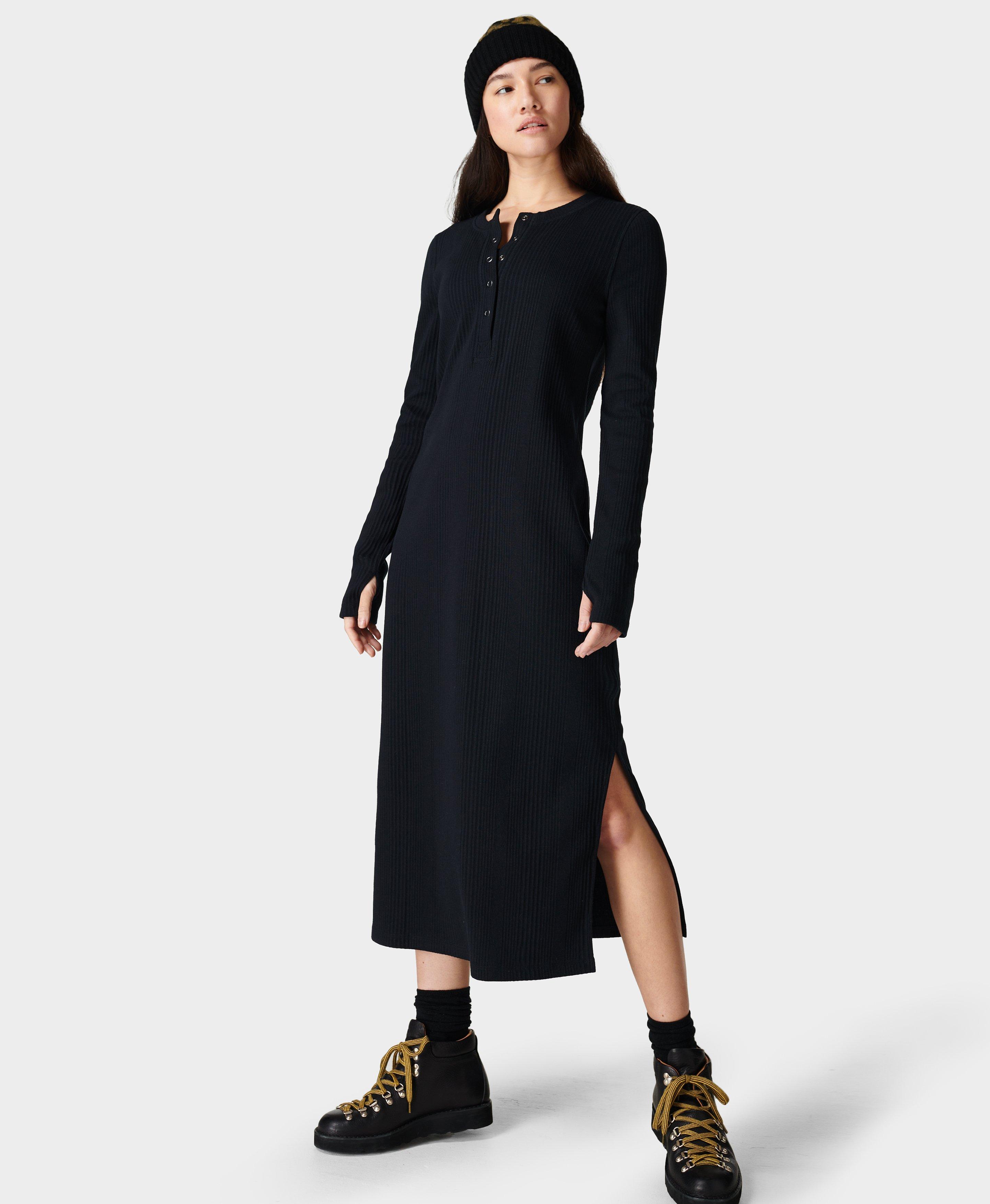 Henley Midi Dress - black | Women's ...